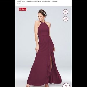 David’s Bridal Wine Bridesmaid Dress